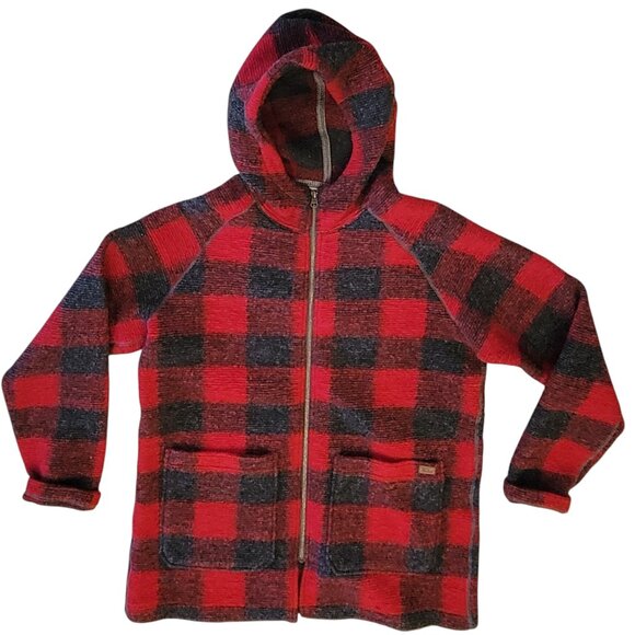 Woolrich Chilly Days Wool Blend Plaid Hooded Barn Coat Jacket Size Large New - Picture 7 of 14